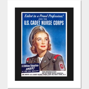 Retouched US Cadet Nurse Corps Recruitment Print for the United States Military Posters and Art